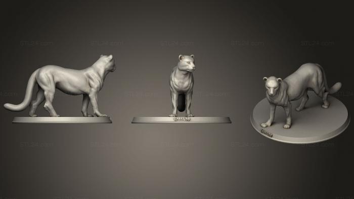Статуэтки животных (Леопард, STKJ_1132) 3D модель для ЧПУ станка